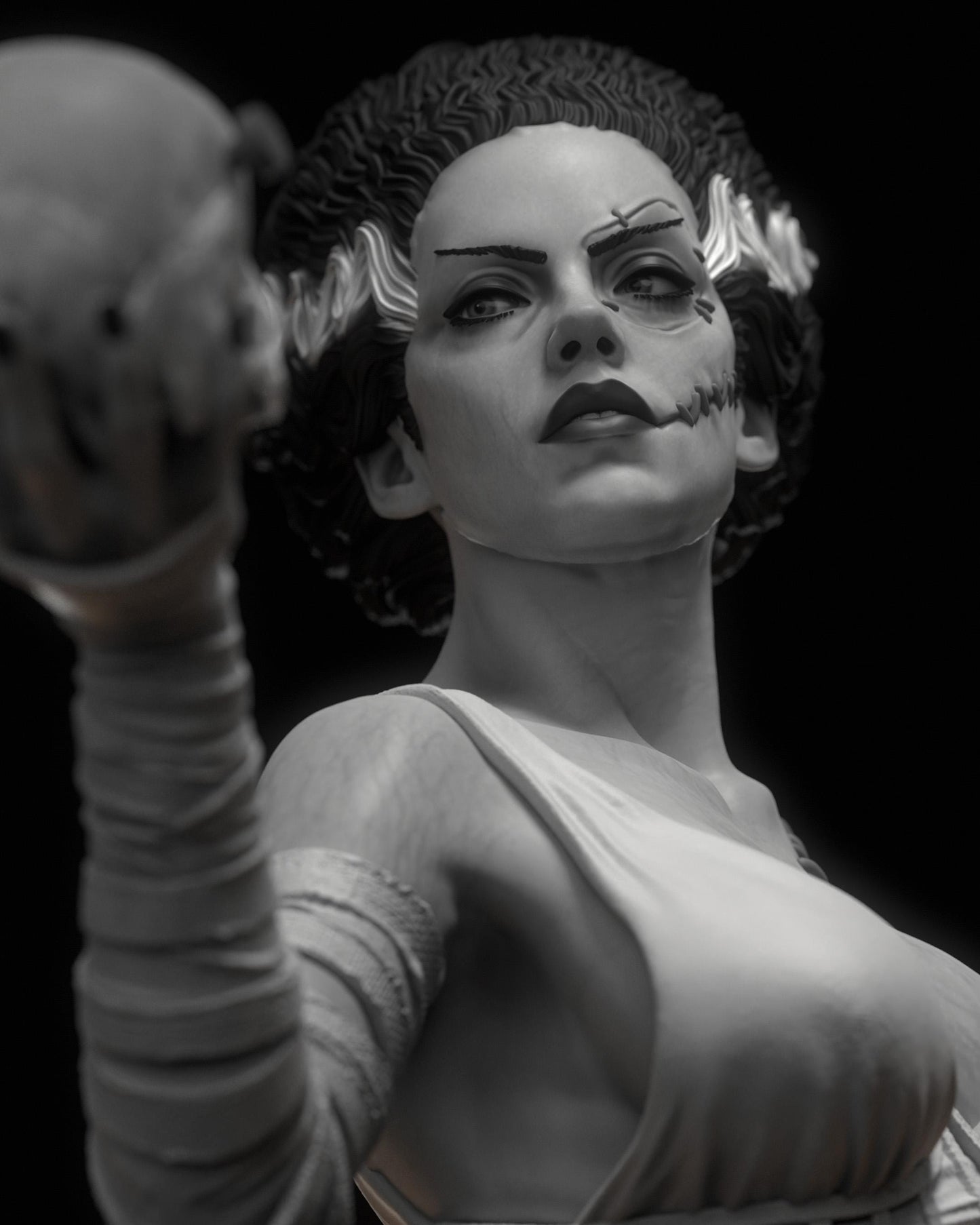 Gothic Bride Figurine – Hand Painted Resin Figure – 1/8 and 1/6 Scale – by CA3D