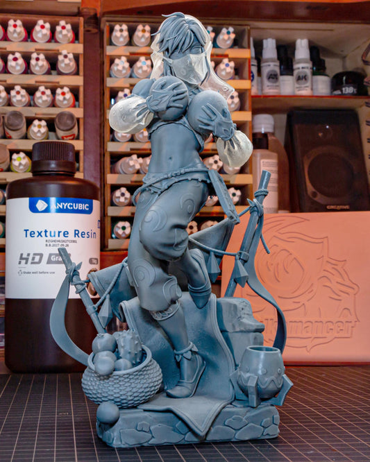 Desert Elf Adventurer Resin Model Kit – Unpainted – 1/8 and 1/6 Scale – by Bulcamancers – Masked Camp Figure