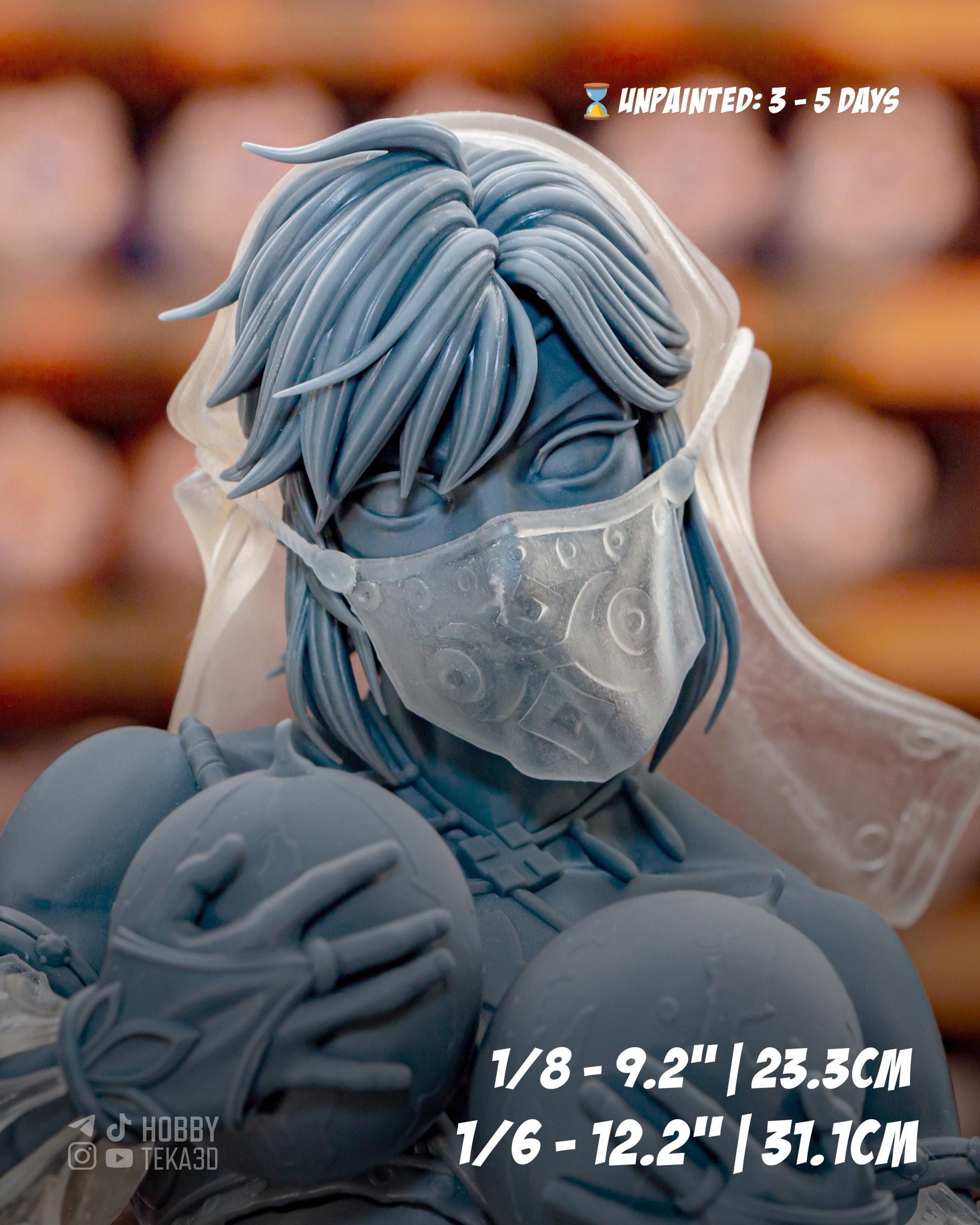 Desert Elf Adventurer Resin Model Kit – Unpainted – 1/8 and 1/6 Scale – by Bulcamancers – Masked Camp Figure