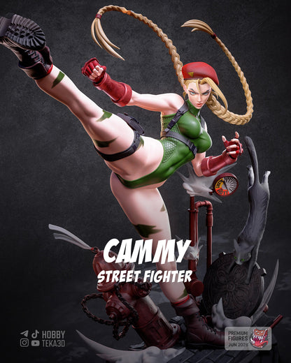 Hand Painted Anime Martial Artist Resin Statue – 1/8 and 1/6 Scale – High Kick Fighter with Broken Tech Base